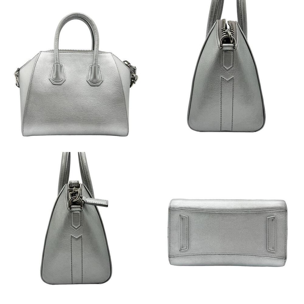 Givenchy Antigona Leather Shoulder Silver Bag